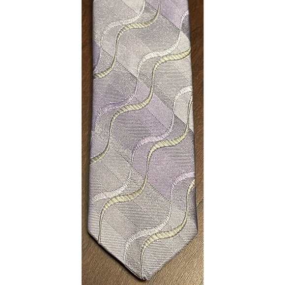 Gianfranco Ruffini Italy Purple Gray 100% Silk Men’s Neck Tie Made In usa - Picture 6 of 9
